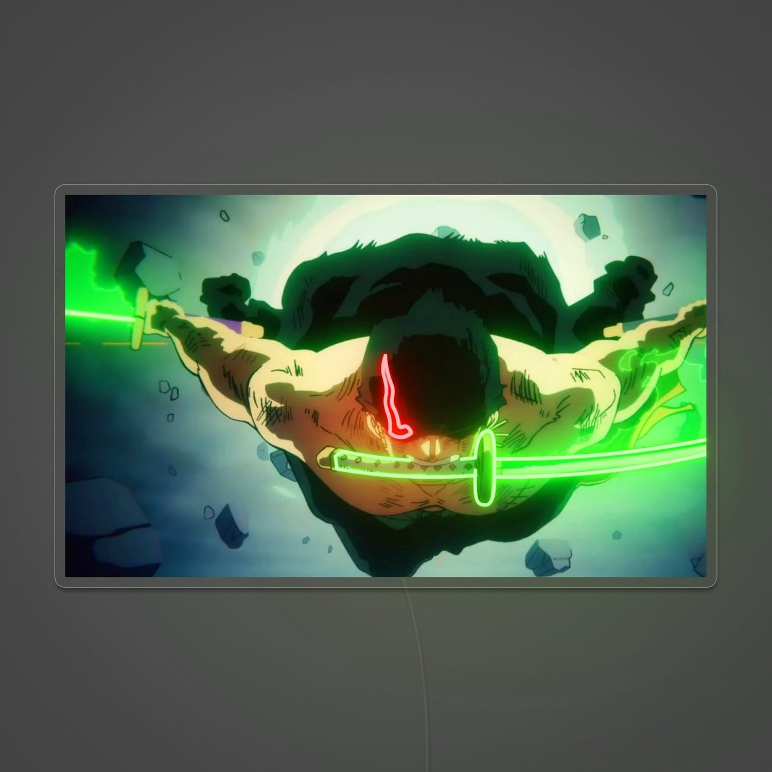 Tranchez Tout avec le Tableau Néon Zoro One Piece de Lumicorne