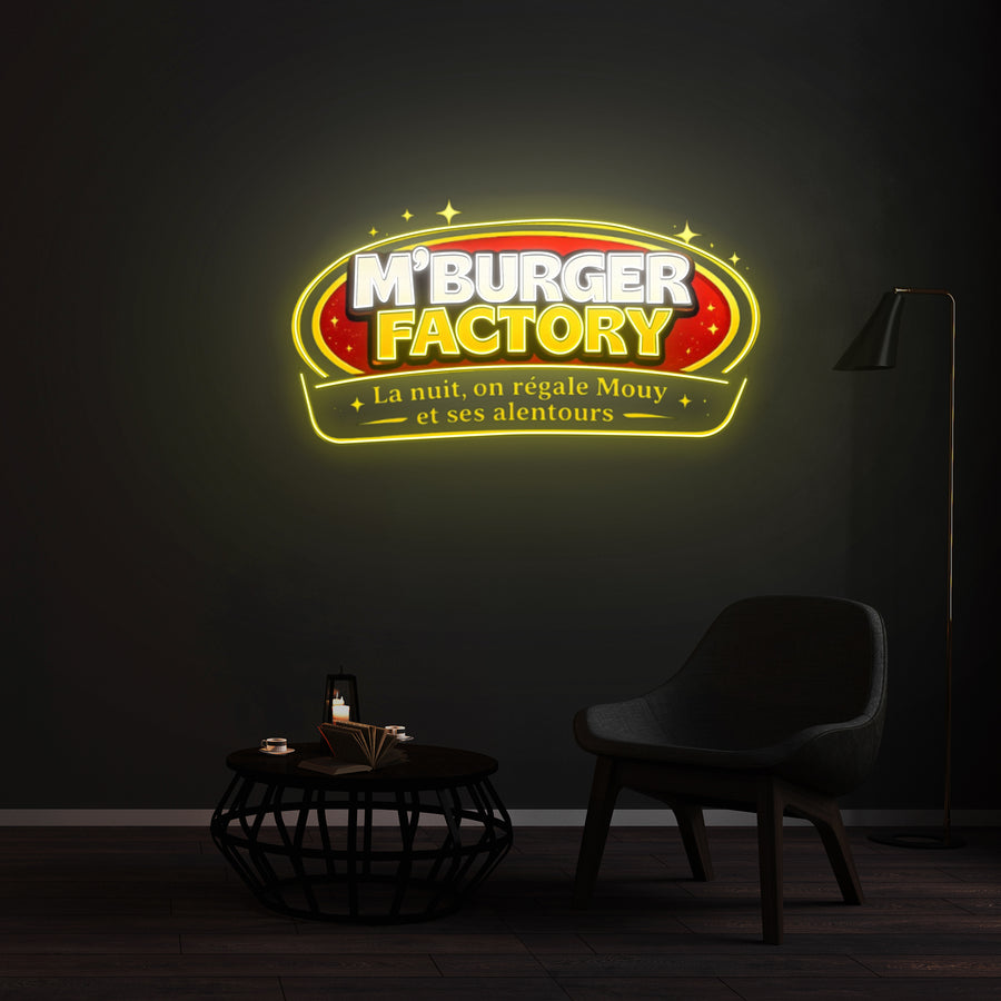 Personnalisation Enseigne LED Néon -M'Burger Factory