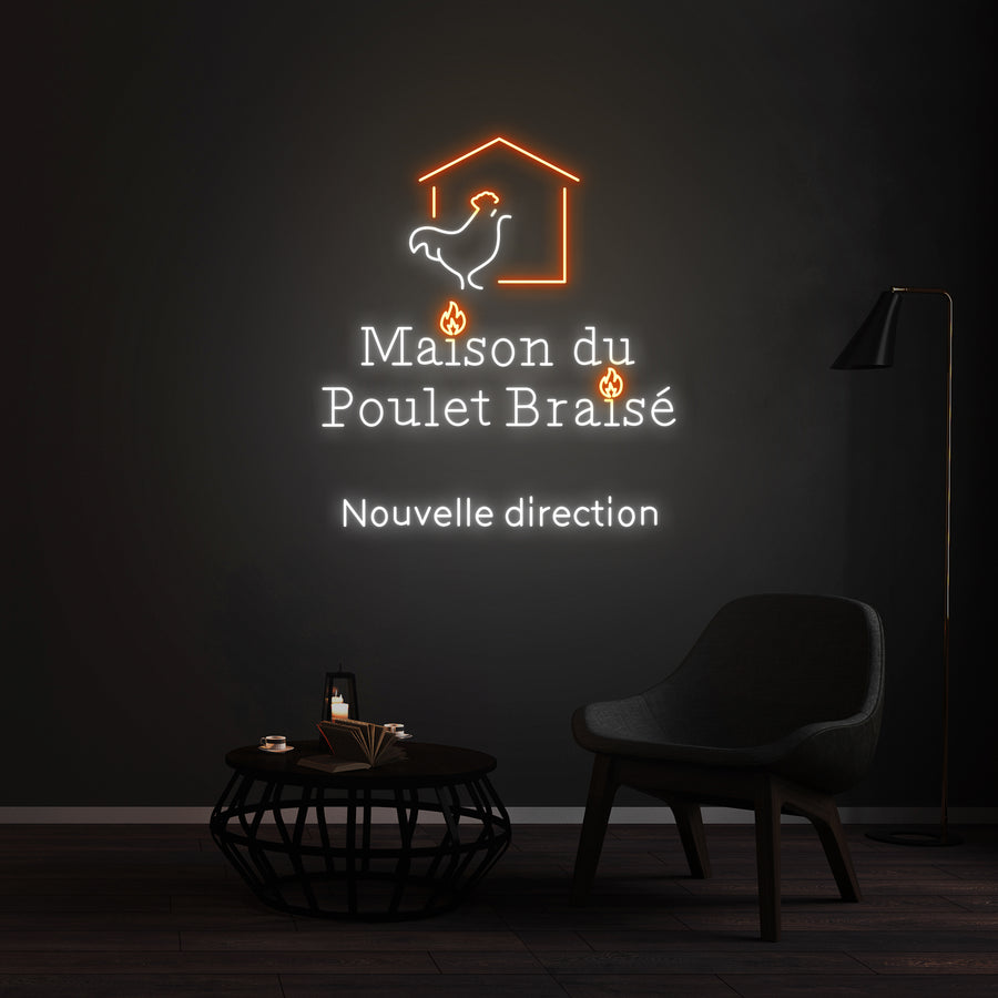 Personnalisation Enseigne LED Néon - Maison du Poulet Braisé