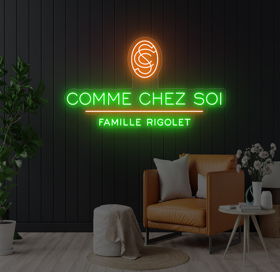 Enseigne LED Néon Personnalisée Comme Chez Soi