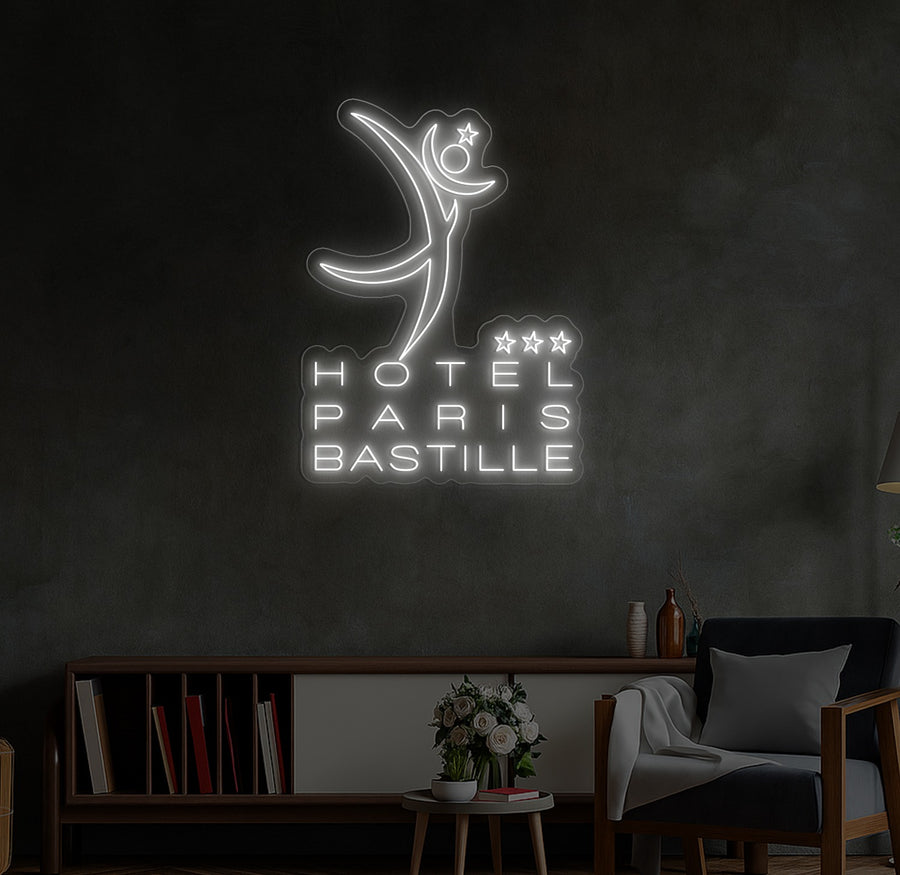 Enseigne LED Néon Personnalisée Hotel Quartier Latin