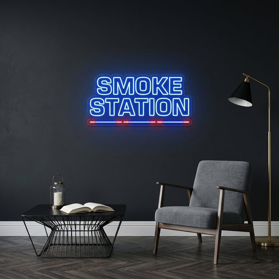 Personnalisation Enseigne LED Néon -SMOKE STATION