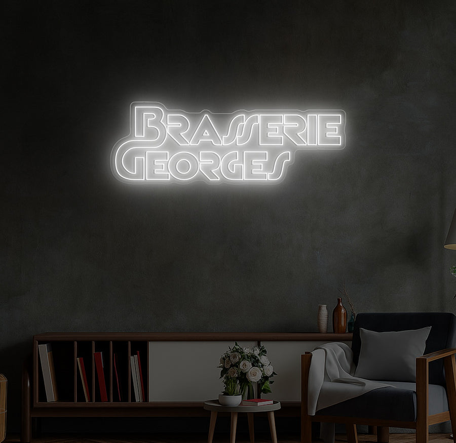 Enseigne LED Néon Personnalisée Brasserie Georges