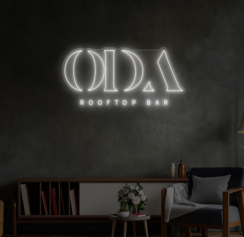 Enseigne led néon personnalisée oda rooftop bar