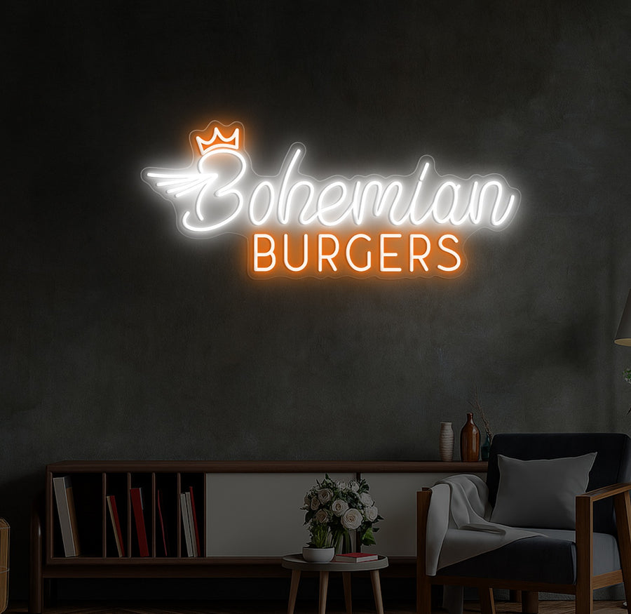 Enseigne LED Néon Personnalisée Bohemian Burgers