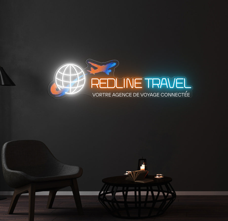 Enseigne LED Néon Personnalisée Redline travel