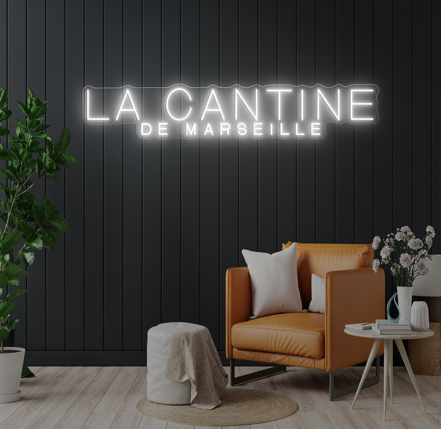Enseigne LED Néon Personnalisée LA CANTINE DE MARSEILLE