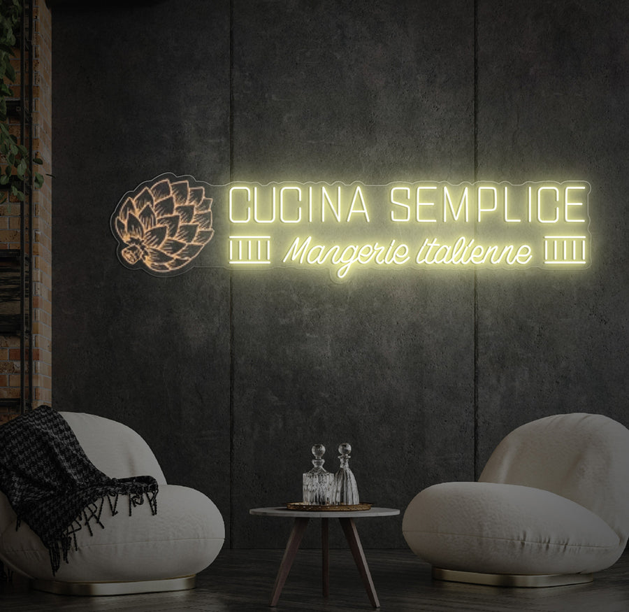 Enseigne LED Néon Personnalisée Cucina Semplice