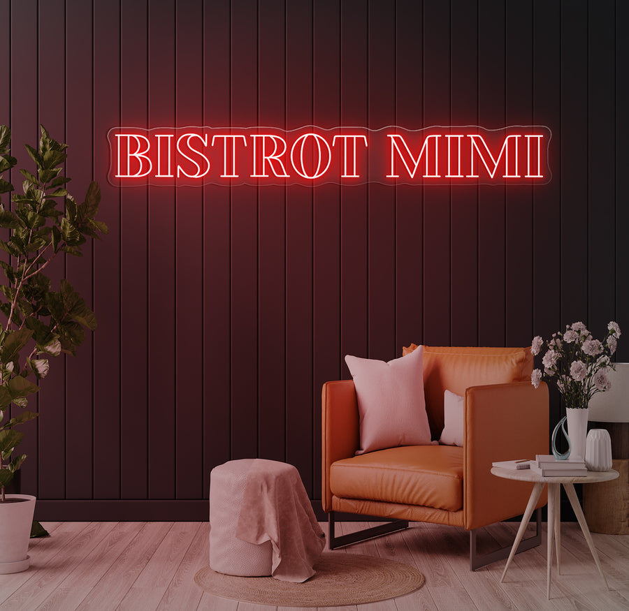 Enseigne LED Néon Personnalisée Bistrot MIMI