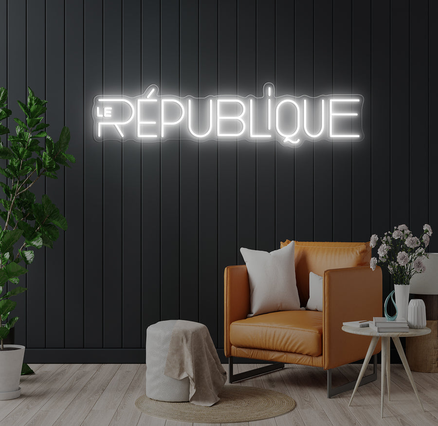 Enseigne LED Néon Personnalisée Restaurant Le République