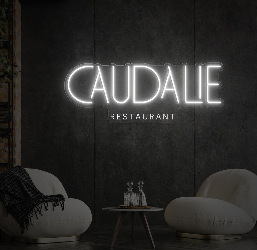 Enseigne LED Néon Personnalisée Restaurant Caudalie Liège