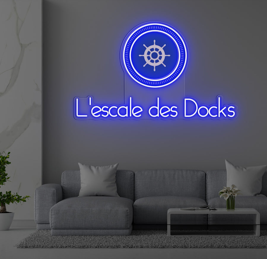 Enseigne LED Néon Personnalisée L'escale des Docks