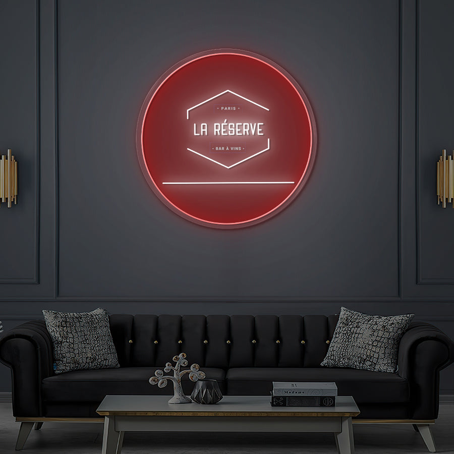 Enseigne LED Néon Personnalisée La Réserve Du Terroir