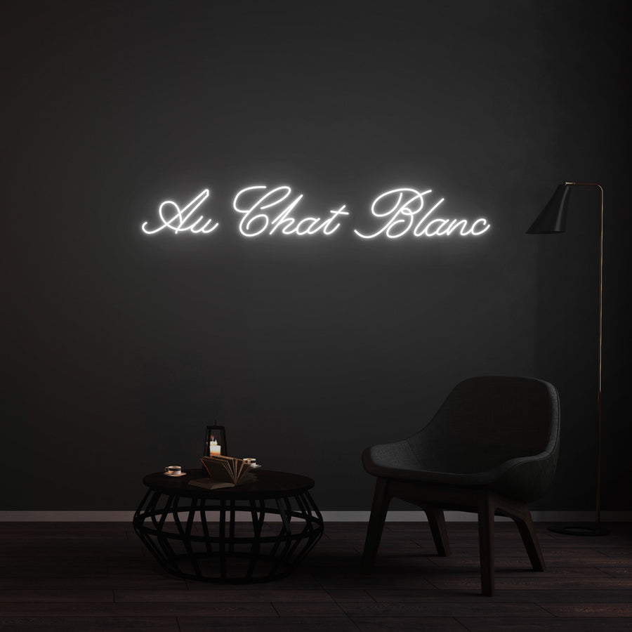 Personnalisation Enseigne LED Néon - Au chat blanc