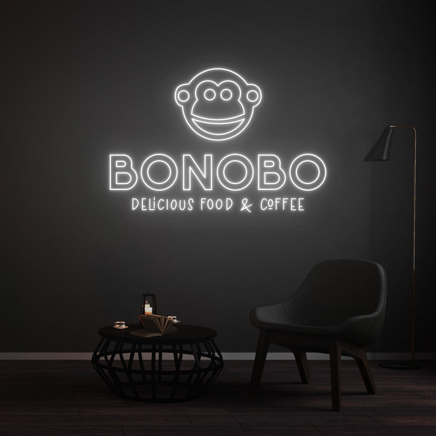 Custom LED Neon Sign 105cm x 75cm BONOBO X SNACKS by BONOBO