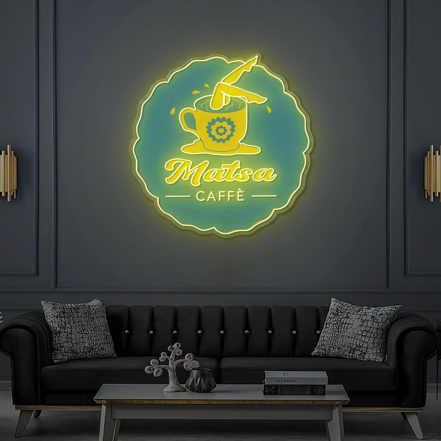 Custom LED Neon Sign for Matsa Caffè - Vegetarian Restaurant