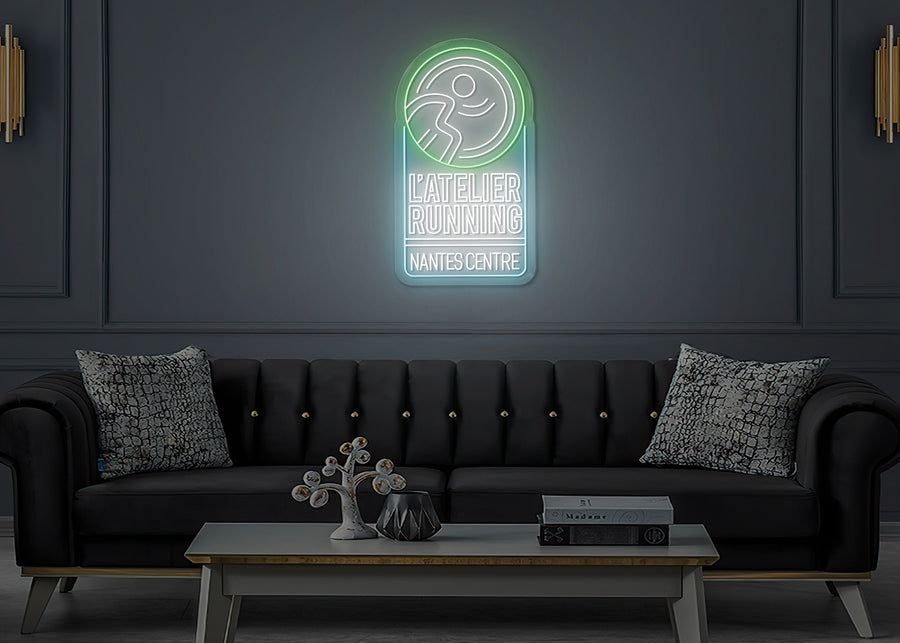 Enseigne LED Néon Personnalisée L'atelier Running