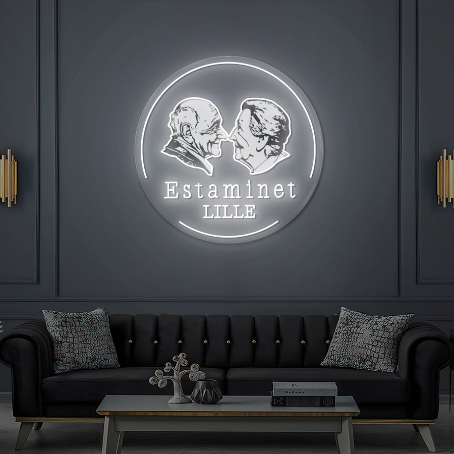 Enseigne LED Néon Personnalisée Estaminet Au Vieux De La Vieille
