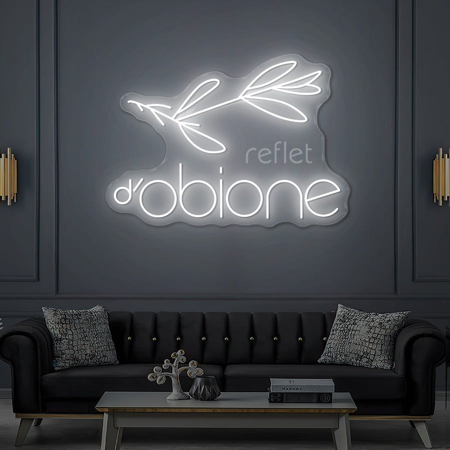 Enseigne LED Néon Personnalisée Reflet d'Obione