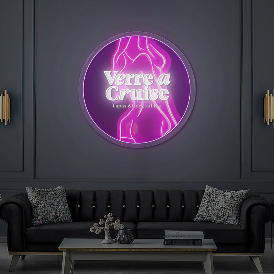 Enseigne LED Néon Personnalisée Verre a Cruise - Tapas & Cocktail Bar