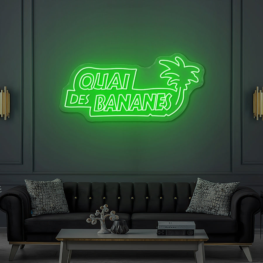 Enseigne LED Néon Personnalisée Quai Des Bananas