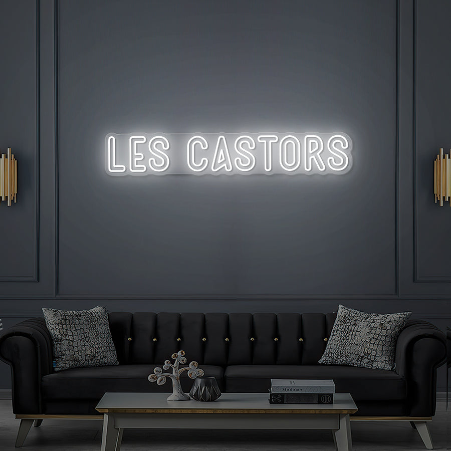 Enseigne LED Néon Personnalisée Les Castors - Bar à Jeux