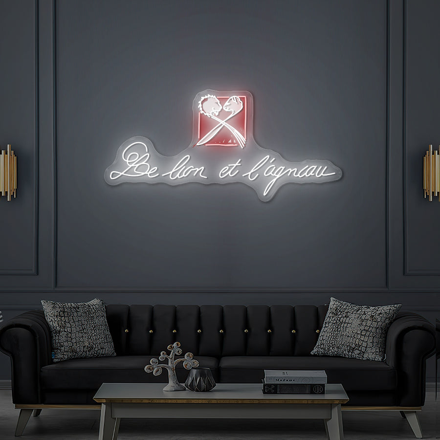 Enseigne LED Néon Personnalisée Le Lion et L'agneau