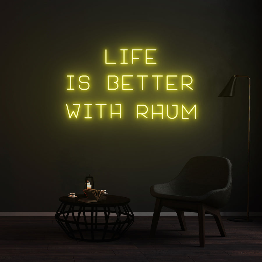 Personnalisation Enseigne LED Néon - LIFE IS BETTER WITH RHUM