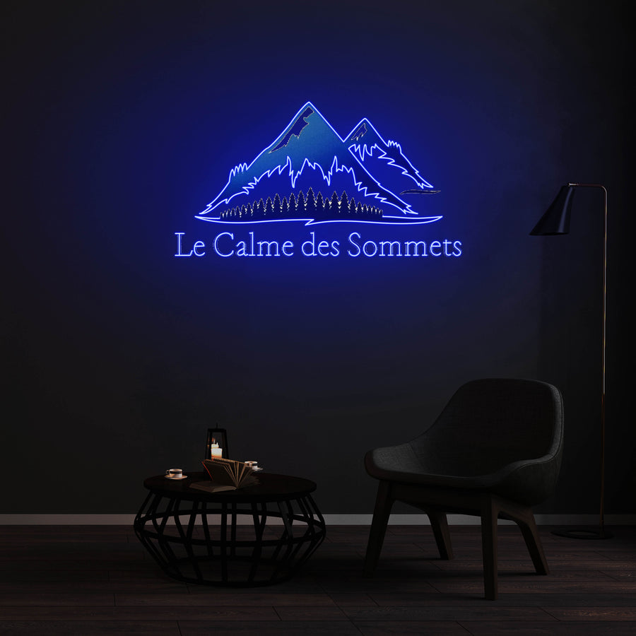 Enseigne LED Néon Personnalisée - Le Calme des Sommets,