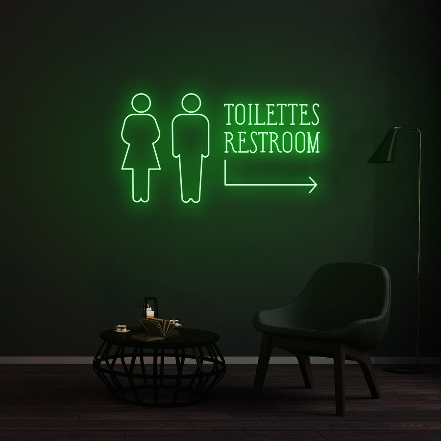 Personnalisation Enseigne LED Néon - toilettes