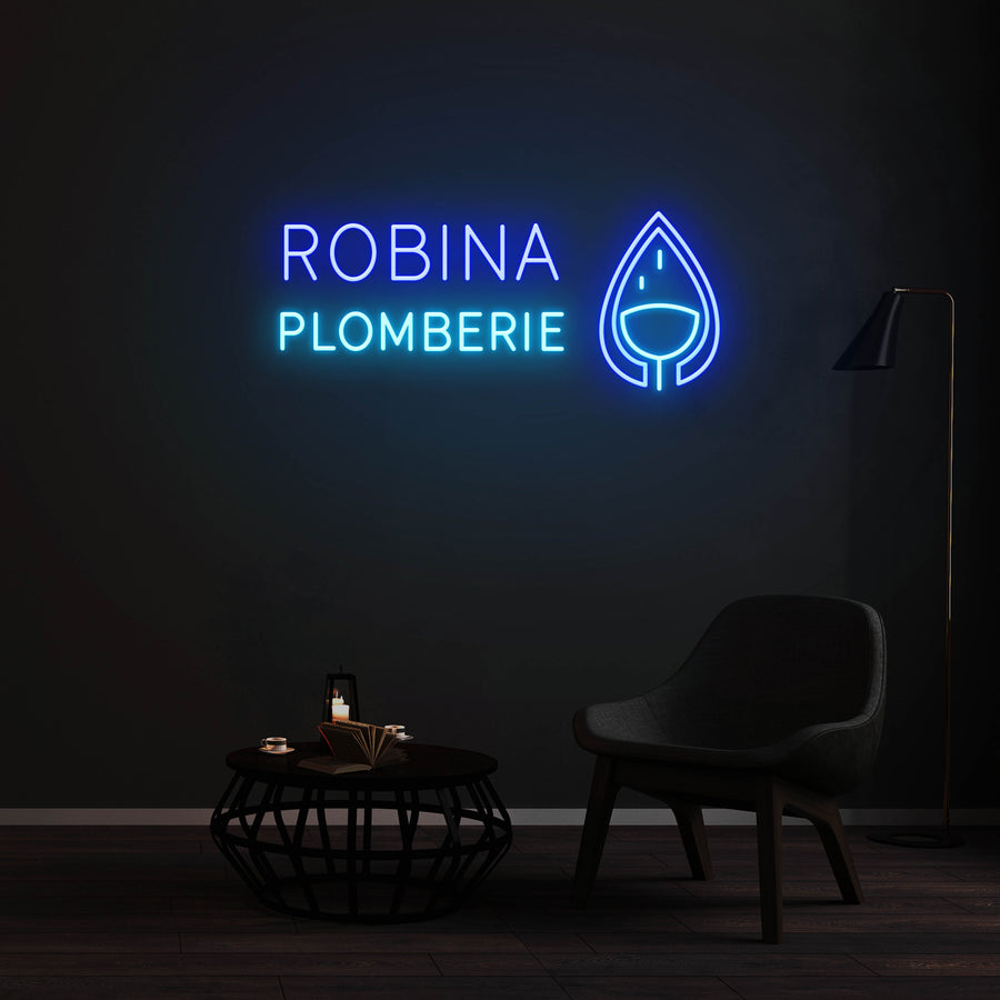 Enseigne LED Néon Personnalisée - Robina Plomberie