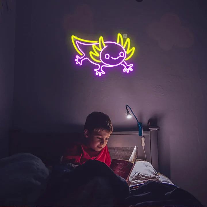 The Impact of Neon Axolotl Signs in Branding and Marketing