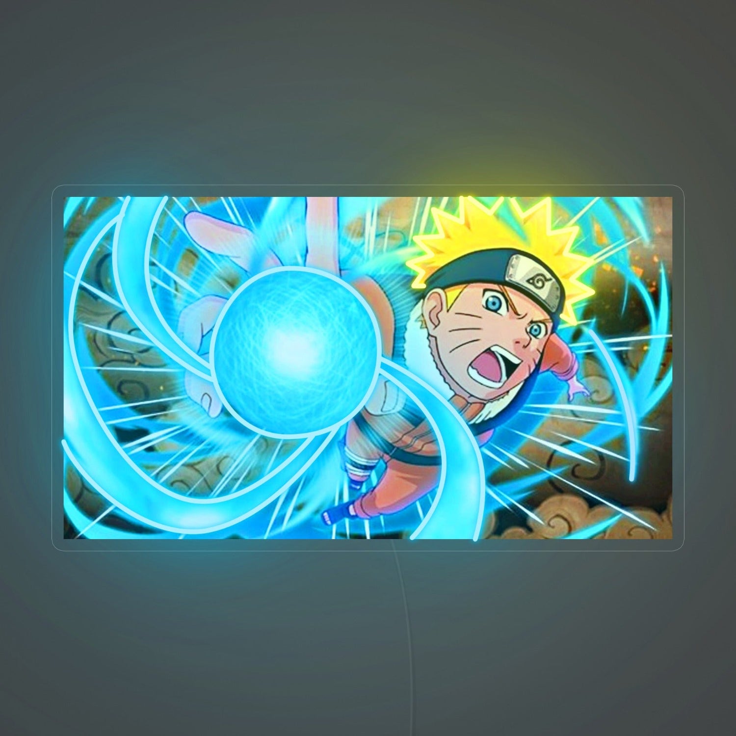 Tourbillonnez avec le Tableau Néon Rasengan Naruto de Lumicorne