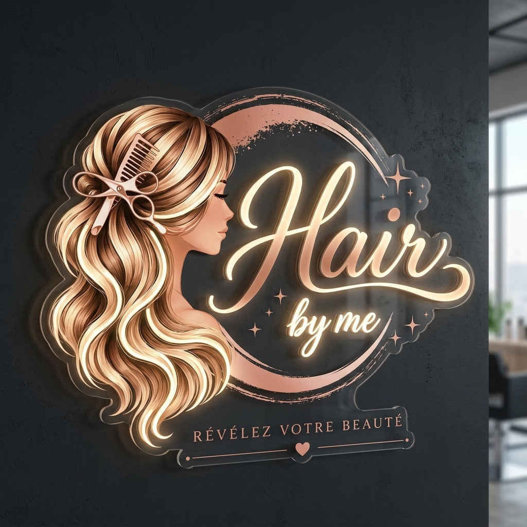 Hair byme - Enseigne néon LED personnalisé