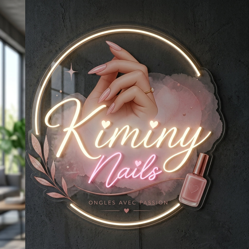 Kiminy Nails - Enseigne néon LED personnalisé