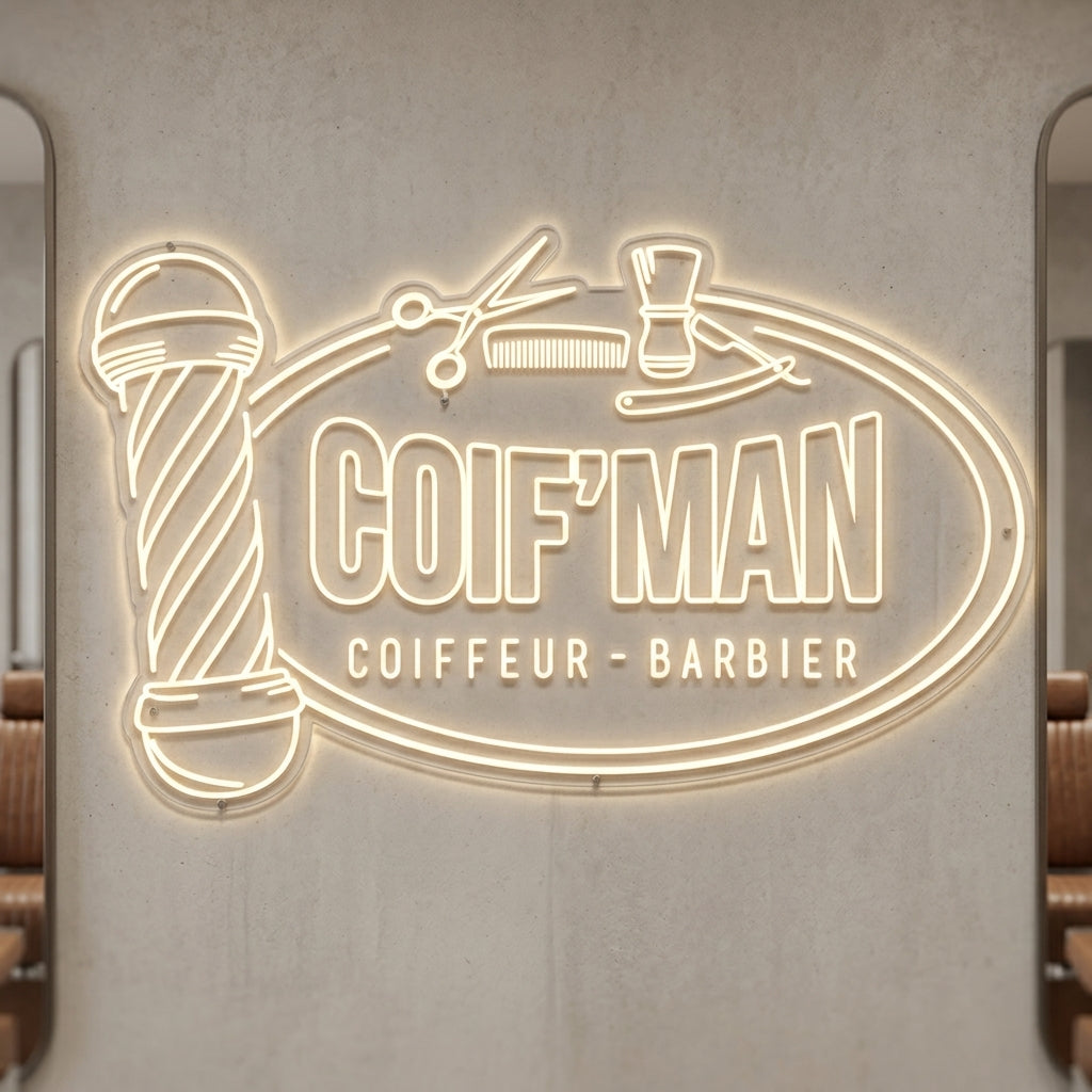 COIF'MAN - Enseigne néon LED personnalisé