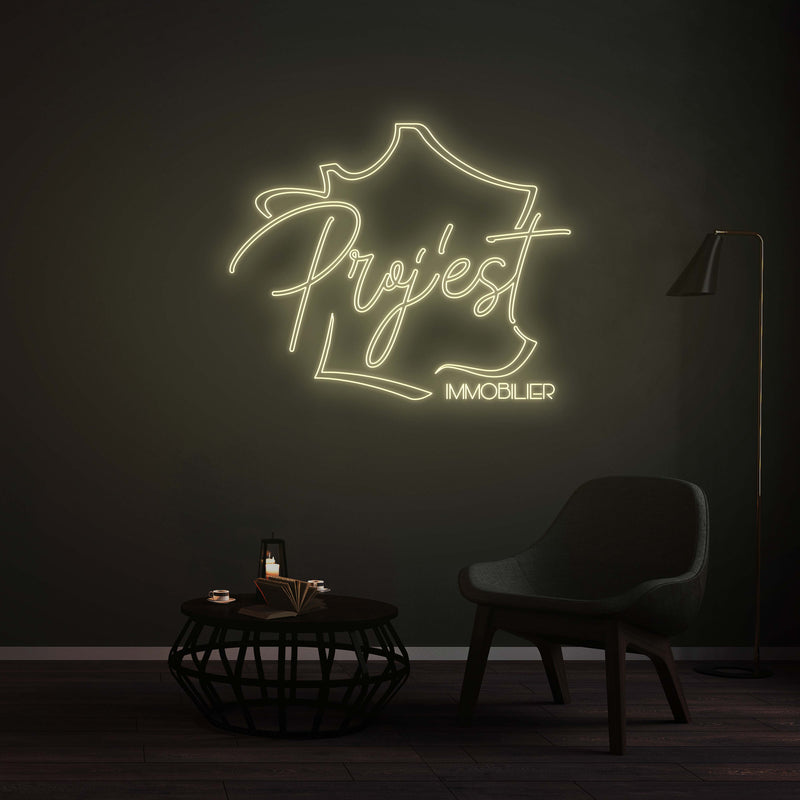 Personnalisation Enseigne LED Néon - Proj'est IMMOBILIER