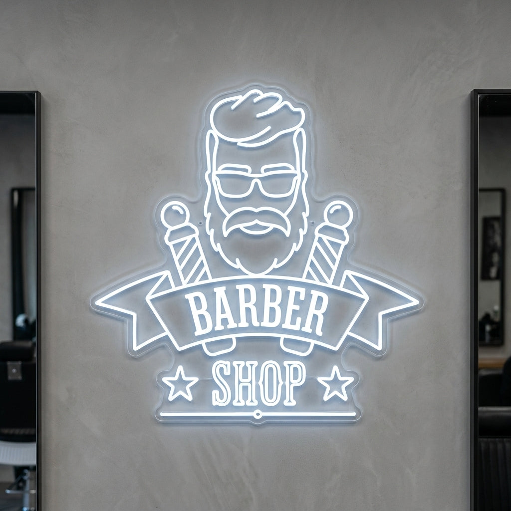 BARBER SHOP - Enseigne néon LED personnalisé