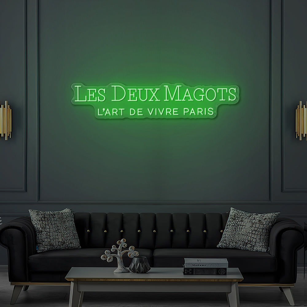 Enseigne LED Néon Personnalisée Les Deux Magots