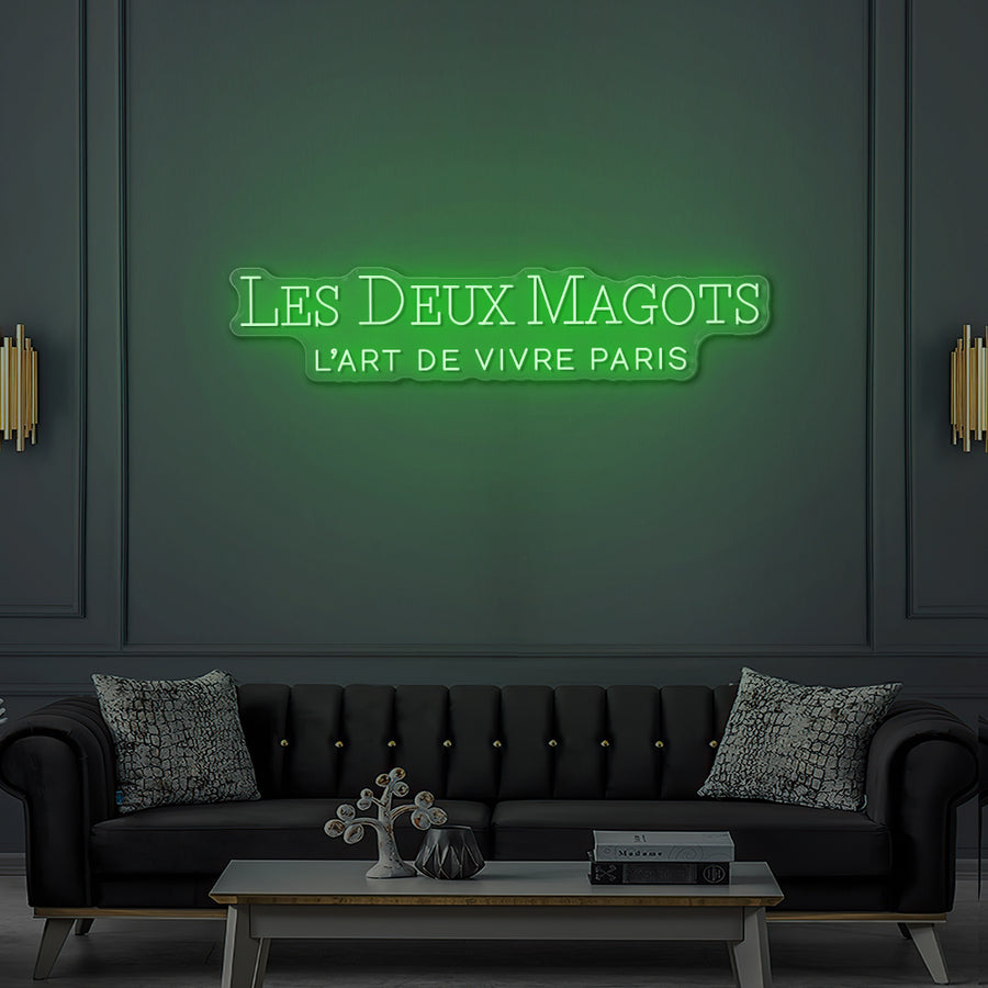 Enseigne LED Néon Personnalisée Les Deux Magots