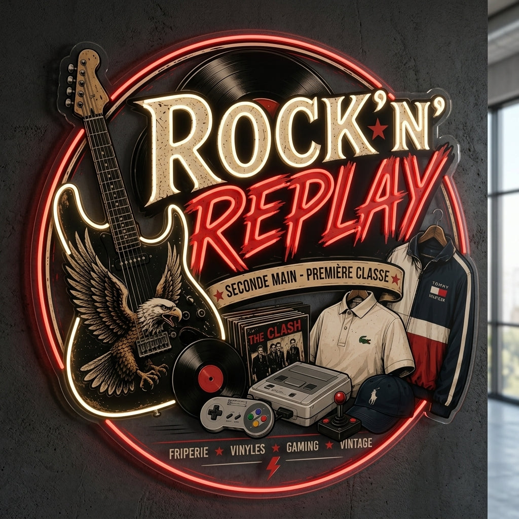 Rock'n'replay - Enseigne néon LED personnalisé