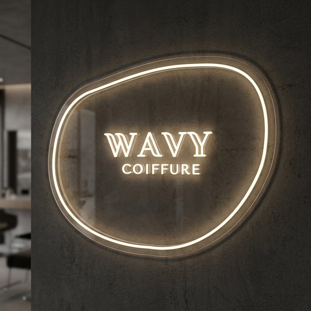 Wavycoiffure - Enseigne néon LED personnalisé