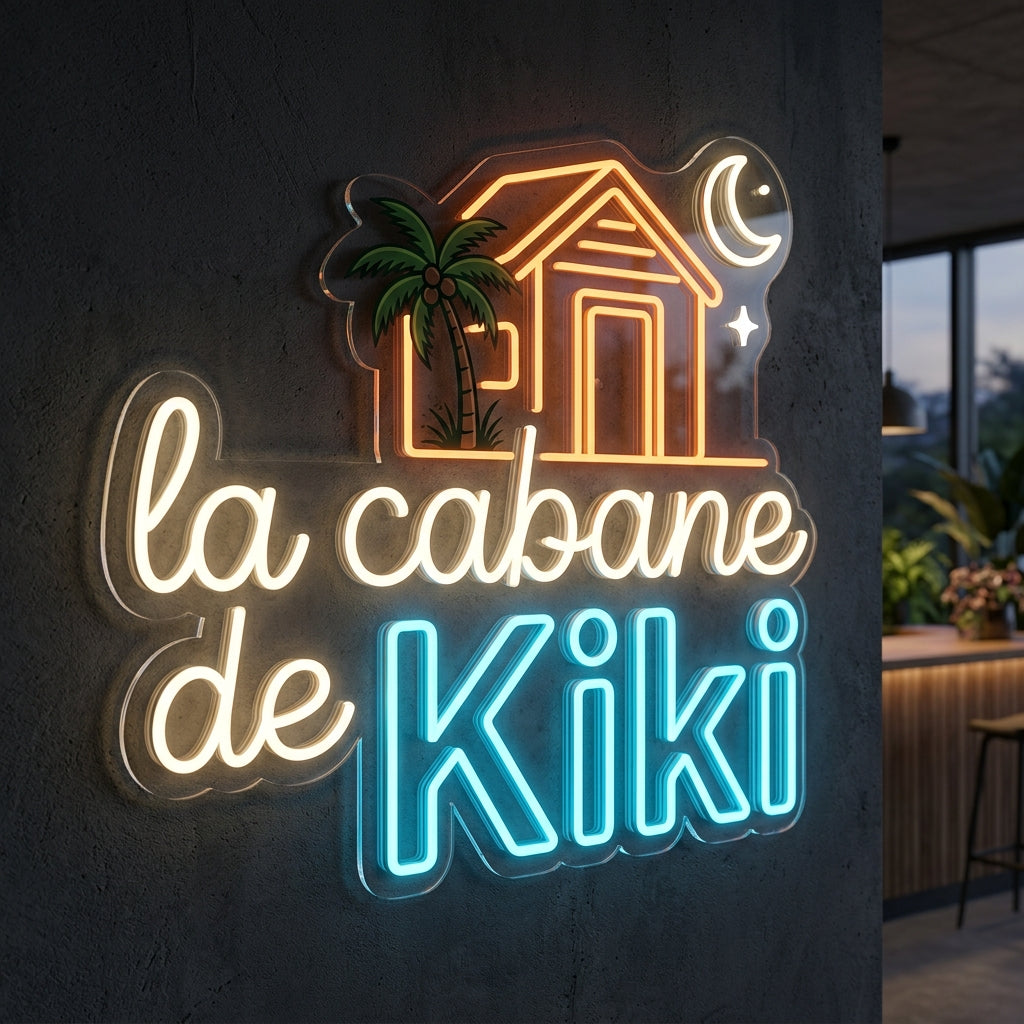 La cabane de Kiki - Enseigne néon LED personnalisé