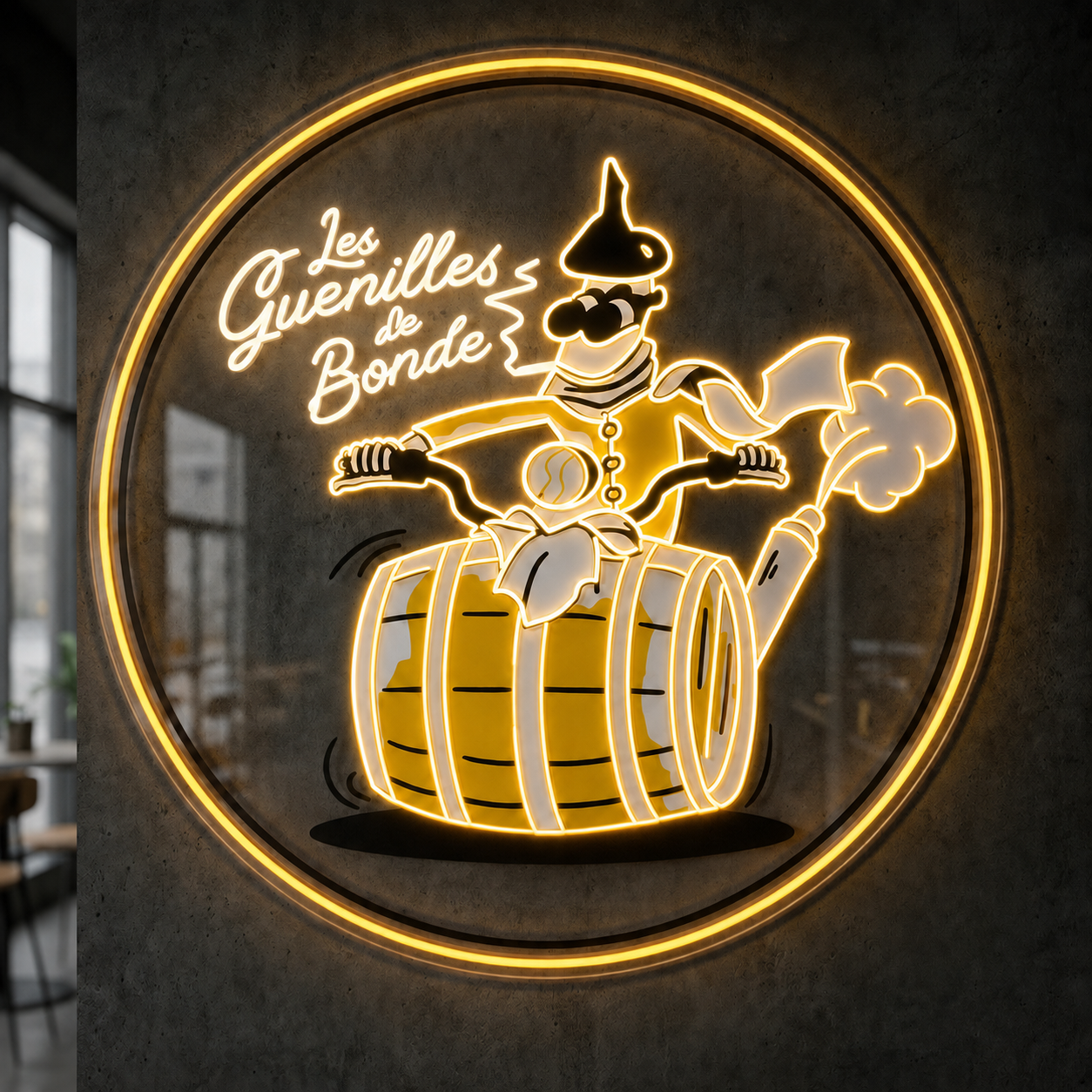 Moto club les guenilles de bonde - Enseigne néon LED personnalisé