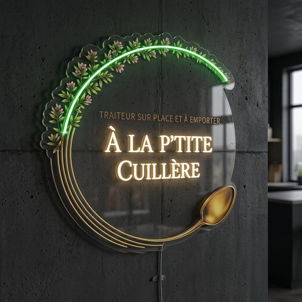 A la p'tite cuillère - Enseigne néon LED personnalisé