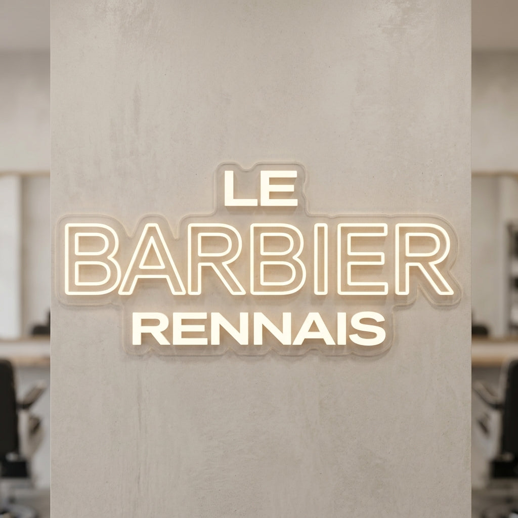 Le Barbier Rennais - Enseigne néon LED personnalisé