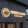 Cheese and Slice · Lettres rétroéclairées