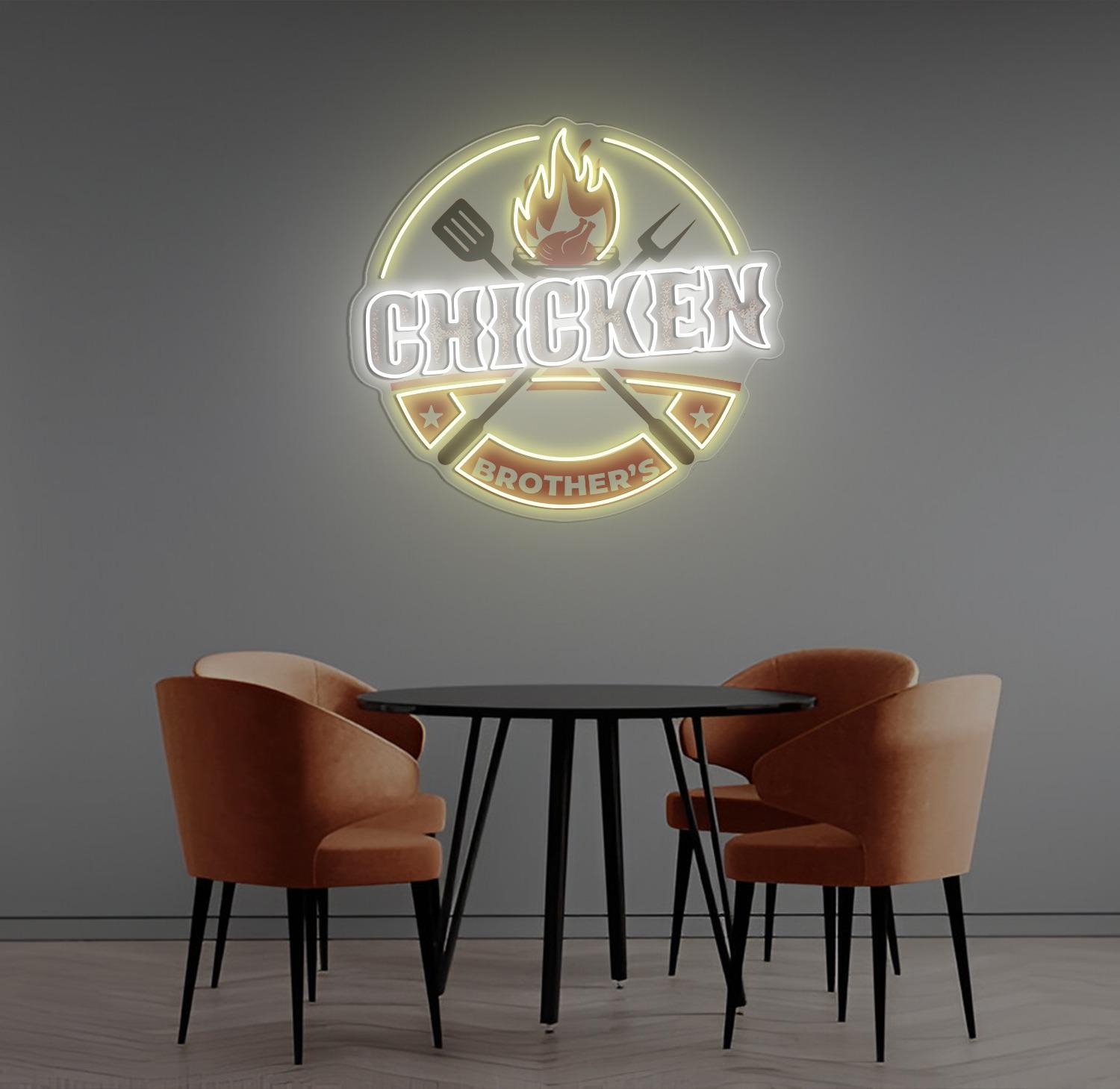 Enseigne LED Néon Personnalisée Chicken Brother’S