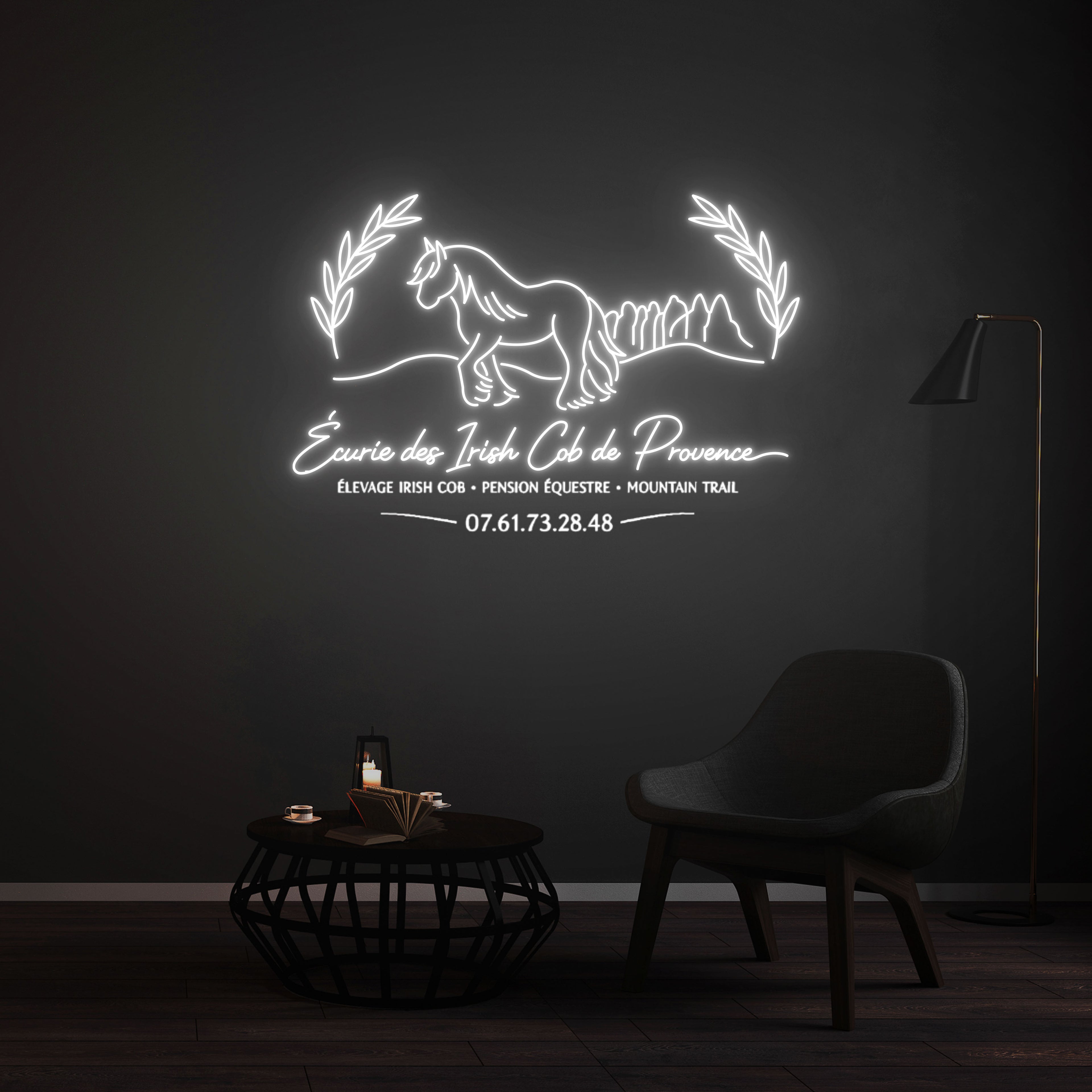 Personnalisation Enseigne LED Néon - Écurie des Irish Cob de Provence