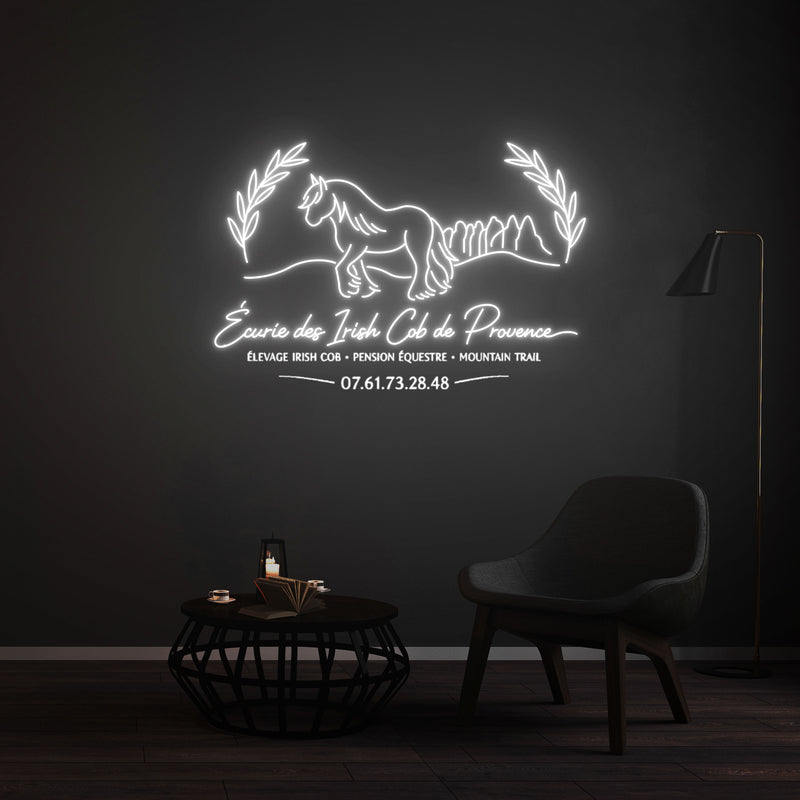 Personnalisation Enseigne LED Néon - Écurie des Irish Cob de Provence